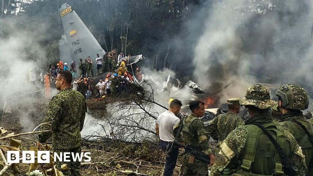 Colombian military plane crash kills at least 66