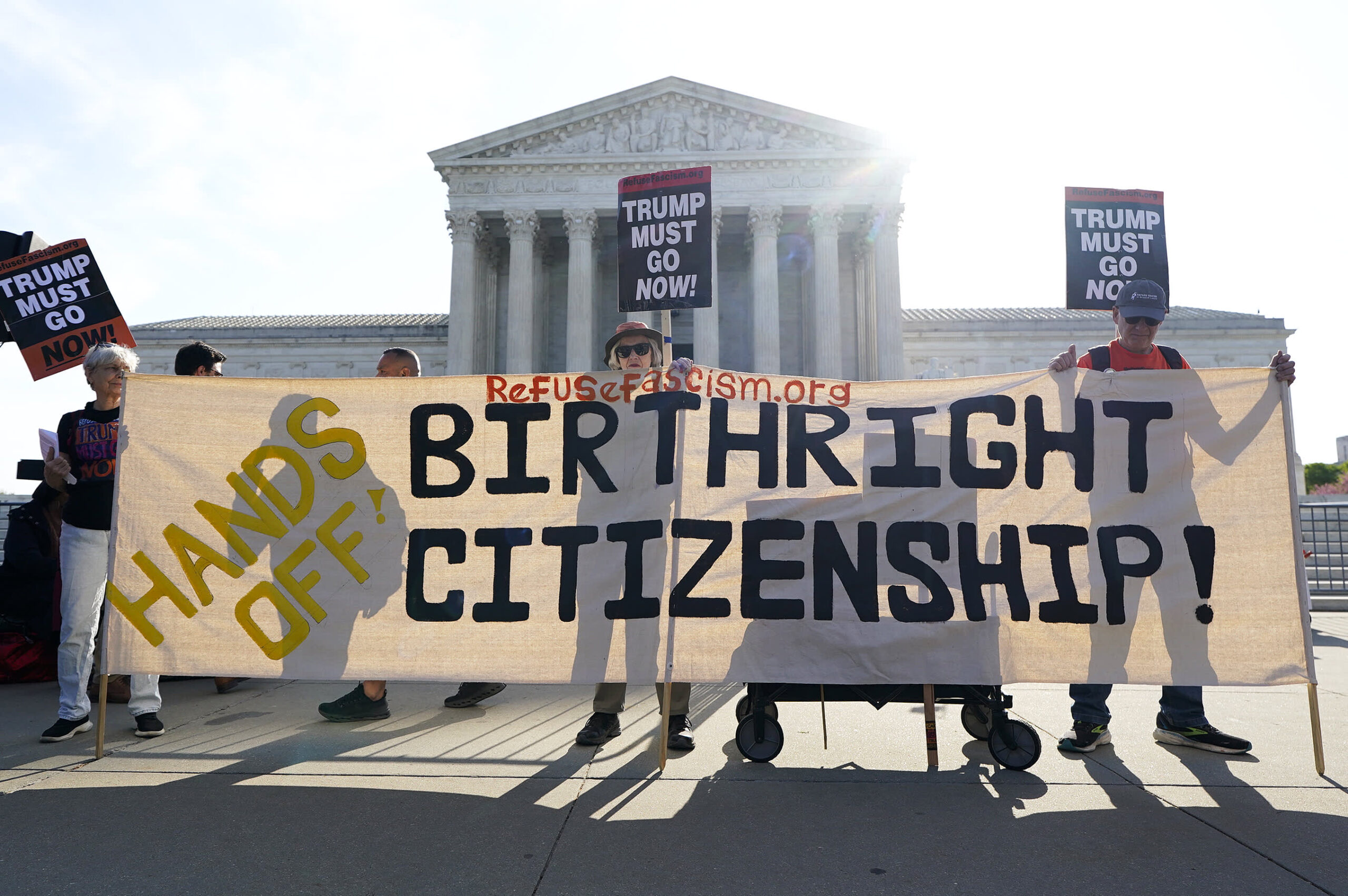 Supreme Court hears birthright citizenship case with Trump in room