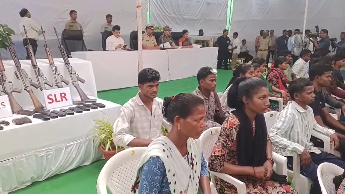 42 Maoist cadres surrender with arms and gold before Telangana police