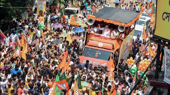 ECI orders suspension of 4 Kolkata police officers over chaos during Suvendu’s nomination