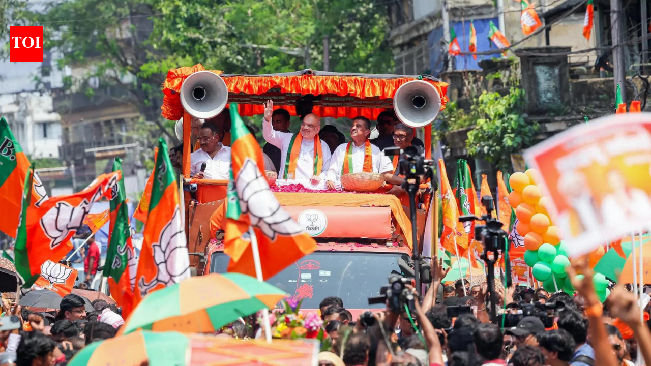 West Bengal polls: EC suspends 4 police officers after TMC workers gatecrash Amit Shah’s roadshow