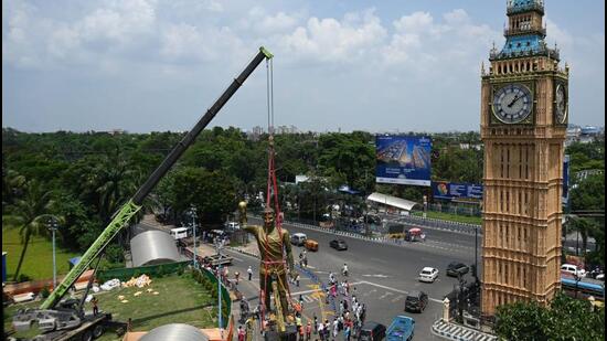 45-ft Lionel Messi statue dismantled; Kolkata PWD says no decision on relocation