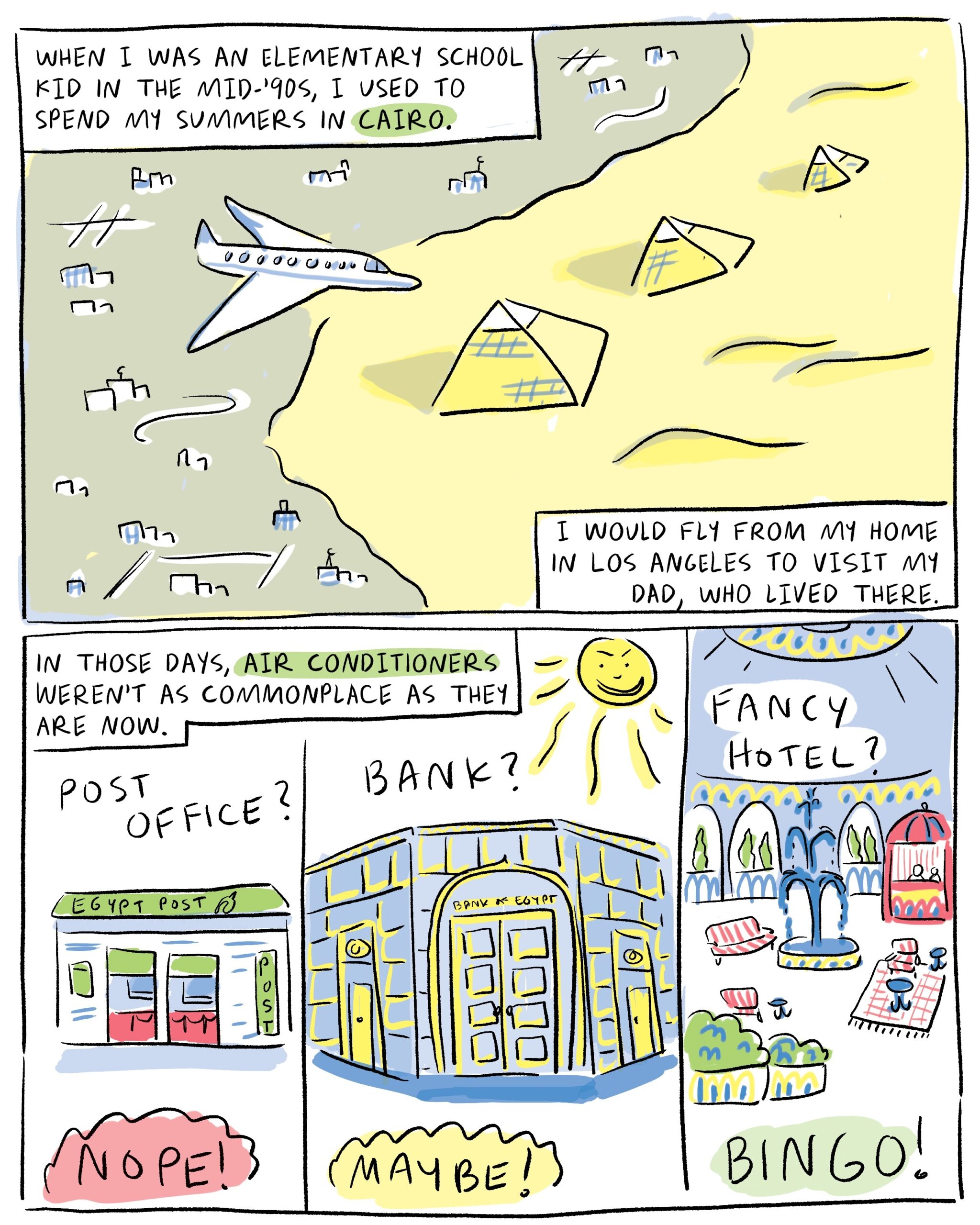 COMIC: Temps are predicted to hit 106 in Egypt this week. How do people stay cool?